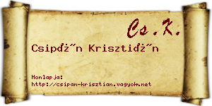Csipán Krisztián névjegykártya