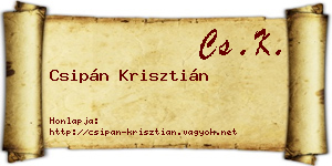 Csipán Krisztián névjegykártya